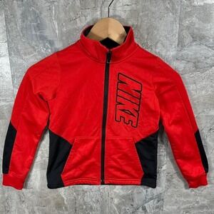 Nike zip up red & black jacket baby size  Size 6 Months #athleisure‎